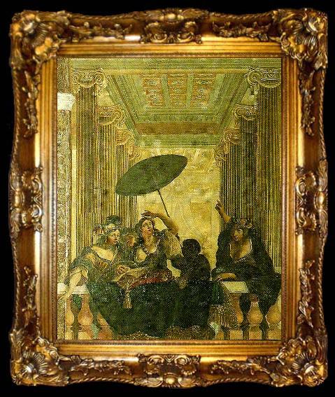framed  unknow artist sylvius malning av exotiska besokarese, ta009-2